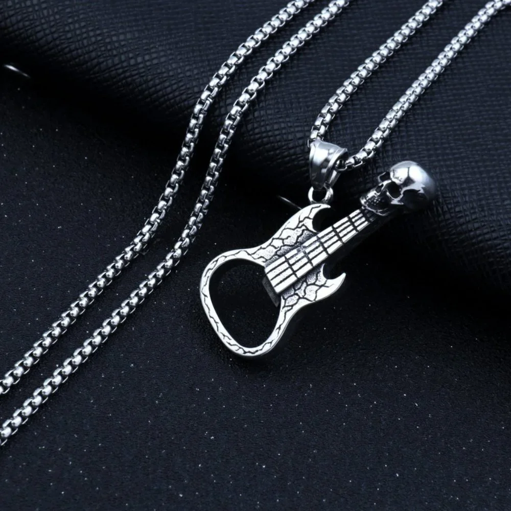 ❤️Music Lover Stainless Steel Guitar Necklace , N90201P102